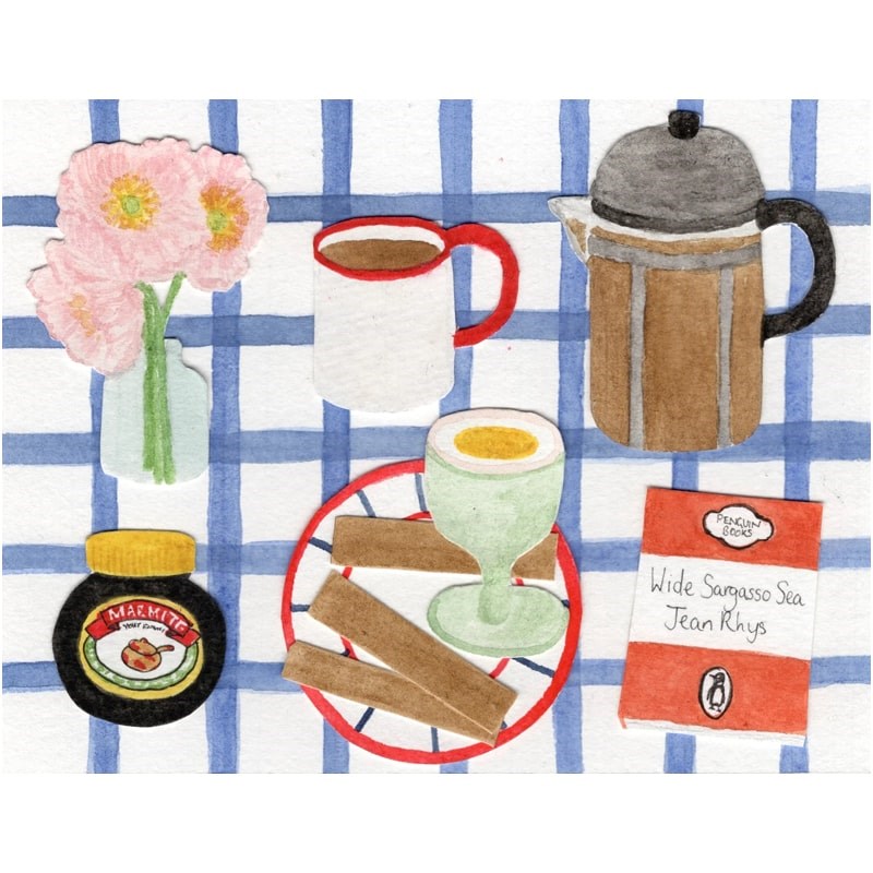 Breakfast In Blue Greeting Card