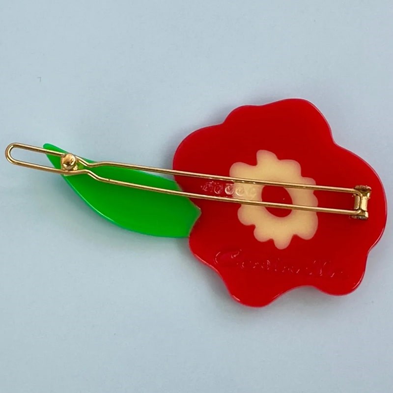 Red Flower Hair Clip